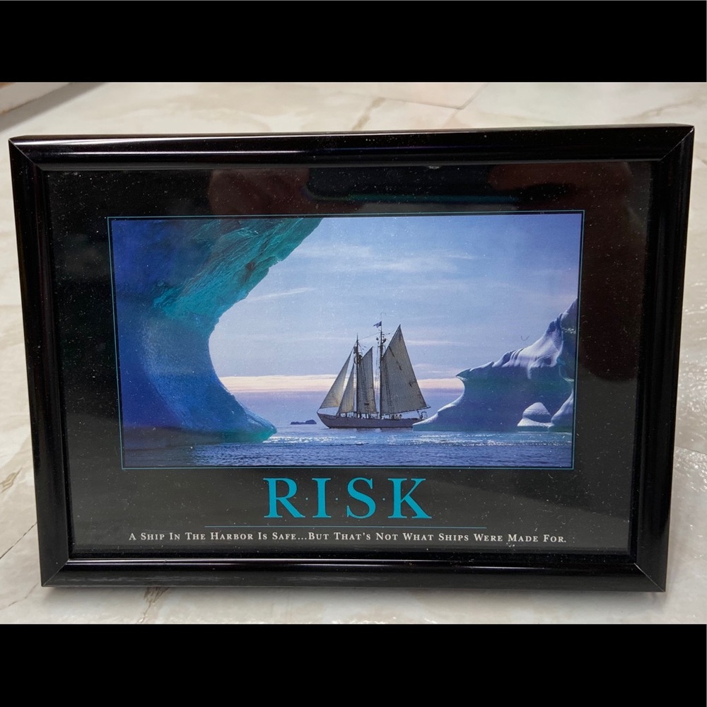 Risk. Black Frame Inspirational